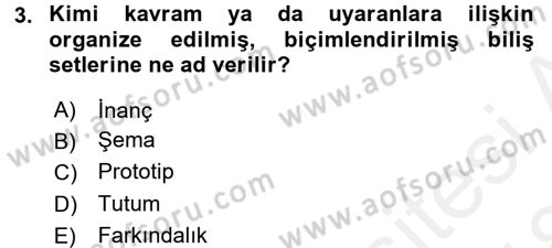 Sosyal Psikoloji 1 Dersi 2017 - 2018 Yılı (Final) Dönem Sonu Sınav Soruları 3. Soru