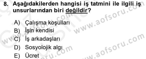 Sosyal Psikoloji 1 Dersi 2017 - 2018 Yılı (Final) Dönem Sonu Sınav Soruları 8. Soru