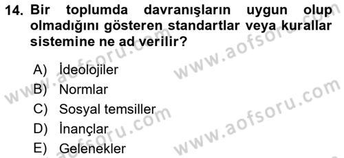 Sosyal Psikoloji 1 Dersi 2018 - 2019 Yılı 3 Ders Sınav Soruları 14. Soru