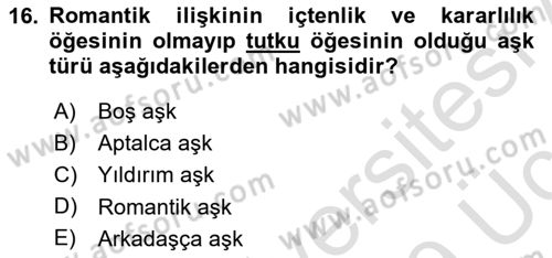 Sosyal Psikoloji 1 Dersi 2018 - 2019 Yılı 3 Ders Sınav Soruları 16. Soru