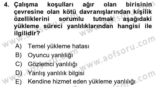 Sosyal Psikoloji 1 Dersi 2018 - 2019 Yılı 3 Ders Sınav Soruları 4. Soru
