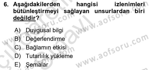 Sosyal Psikoloji 1 Dersi 2018 - 2019 Yılı 3 Ders Sınav Soruları 6. Soru