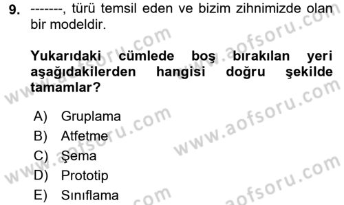Sosyal Psikoloji 1 Dersi 2018 - 2019 Yılı 3 Ders Sınav Soruları 9. Soru