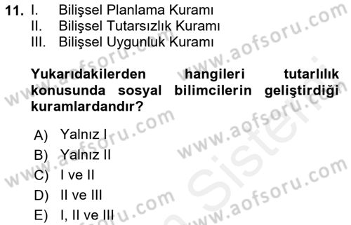 Sosyal Psikoloji 1 Dersi 2018 - 2019 Yılı (Final) Dönem Sonu Sınav Soruları 11. Soru