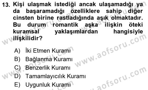 Sosyal Psikoloji 1 Dersi 2018 - 2019 Yılı (Final) Dönem Sonu Sınav Soruları 13. Soru