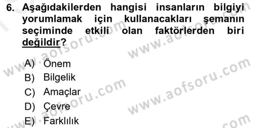 Sosyal Psikoloji 1 Dersi 2018 - 2019 Yılı (Final) Dönem Sonu Sınav Soruları 6. Soru