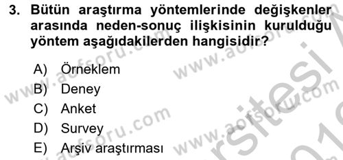 Sosyal Psikoloji 1 Dersi 2018 - 2019 Yılı Yaz Okulu Sınav Soruları 3. Soru