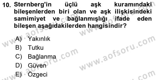 Sosyal Psikoloji 1 Dersi 2019 - 2020 Yılı (Final) Dönem Sonu Sınav Soruları 10. Soru