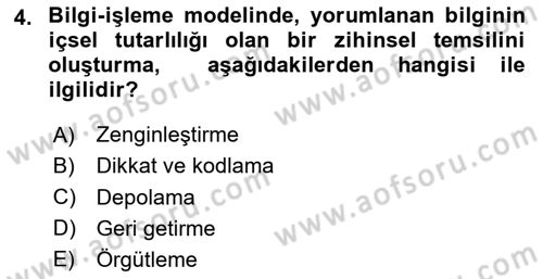 Sosyal Psikoloji 1 Dersi 2020 - 2021 Yılı Yaz Okulu Sınav Soruları 4. Soru