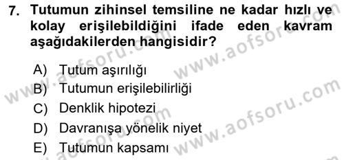 Sosyal Psikoloji 1 Dersi 2020 - 2021 Yılı Yaz Okulu Sınav Soruları 7. Soru