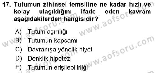 Sosyal Psikoloji 1 Dersi 2021 - 2022 Yılı (Vize) Ara Sınav Soruları 17. Soru