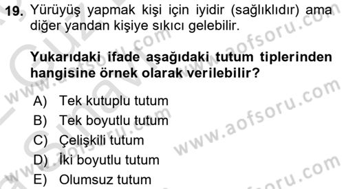 Sosyal Psikoloji 1 Dersi Ara Sınavı Deneme Sınav Soruları 19. Soru