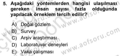 Sosyal Psikoloji 1 Dersi 2021 - 2022 Yılı (Vize) Ara Sınav Soruları 5. Soru