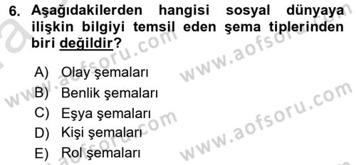 Sosyal Psikoloji 1 Dersi Ara Sınavı Deneme Sınav Soruları 6. Soru