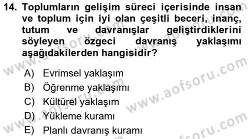 Sosyal Psikoloji 1 Dersi 2021 - 2022 Yılı (Final) Dönem Sonu Sınav Soruları 14. Soru