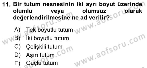 Sosyal Psikoloji 1 Dersi 2021 - 2022 Yılı Yaz Okulu Sınav Soruları 11. Soru