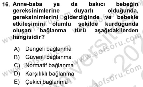 Sosyal Psikoloji 1 Dersi 2021 - 2022 Yılı Yaz Okulu Sınav Soruları 16. Soru