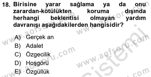 Sosyal Psikoloji 1 Dersi 2021 - 2022 Yılı Yaz Okulu Sınav Soruları 18. Soru