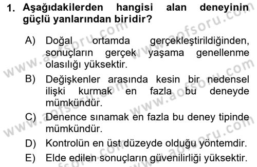 Sosyal Psikoloji 1 Dersi Ara Sınavı Deneme Sınav Soruları 1. Soru