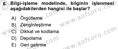 Sosyal Psikoloji 1 Dersi Ara Sınavı Deneme Sınav Soruları 6. Soru
