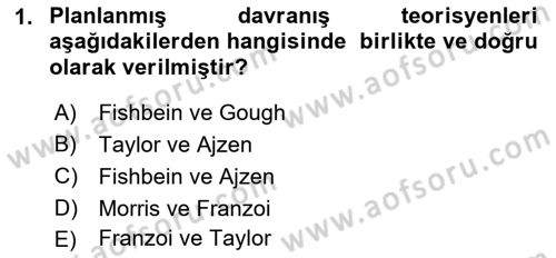 Sosyal Psikoloji 1 Dersi 2022 - 2023 Yılı (Final) Dönem Sonu Sınav Soruları 1. Soru