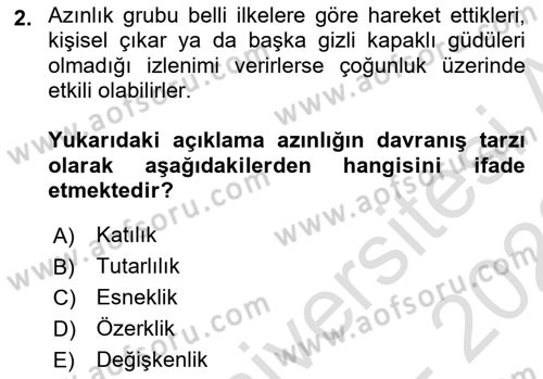 Sosyal Psikoloji 1 Dersi 2022 - 2023 Yılı (Final) Dönem Sonu Sınav Soruları 2. Soru