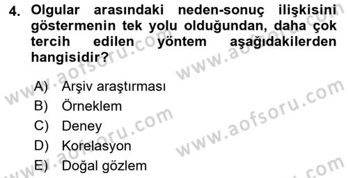 Sosyal Psikoloji 1 Dersi 2023 - 2024 Yılı (Vize) Ara Sınavı 4. Soru