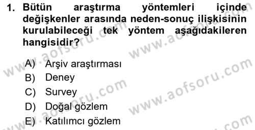 Sosyal Psikoloji 1 Dersi Ara Sınavı Deneme Sınav Soruları 1. Soru