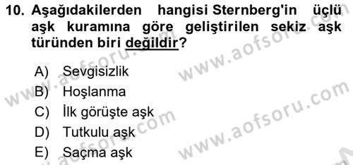 Sosyal Psikoloji 1 Dersi 2024 - 2025 Yılı (Final) Dönem Sonu Sınav Soruları 10. Soru