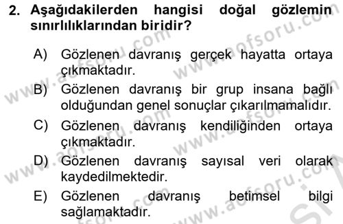 Sosyal Psikoloji 1 Dersi 2024 - 2025 Yılı (Final) Dönem Sonu Sınav Soruları 2. Soru