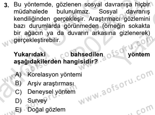 Sosyal Psikoloji 1 Dersi 2024 - 2025 Yılı Yaz Okulu Sınav Soruları 3. Soru