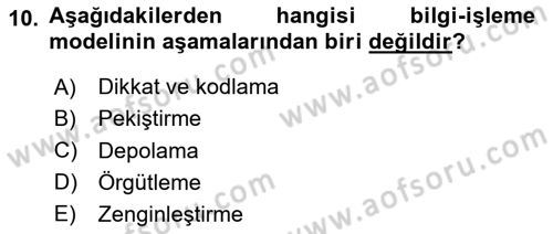 Sosyal Psikoloji 1 Dersi 2025 - 2026 Yılı (Vize) Ara Sınav Soruları 10. Soru