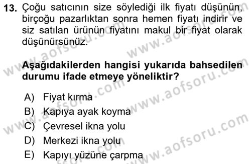 Sosyal Psikoloji 1 Dersi 2025 - 2026 Yılı Yaz Okulu Sınav Soruları 13. Soru