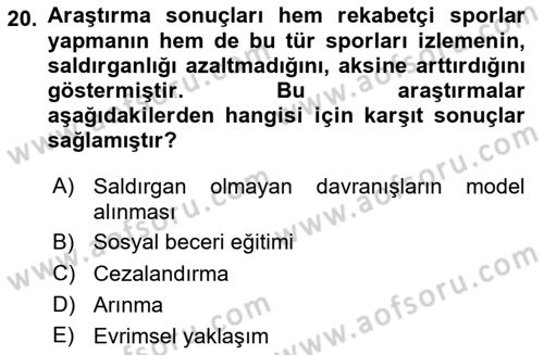 Sosyal Psikoloji 1 Dersi 2025 - 2026 Yılı Yaz Okulu Sınav Soruları 20. Soru