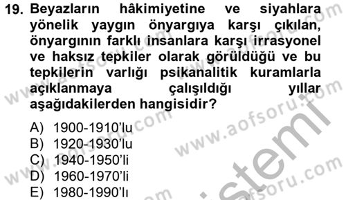 Sosyal Psikoloji 2 Dersi 2012 - 2013 Yılı (Vize) Ara Sınav Soruları 19. Soru