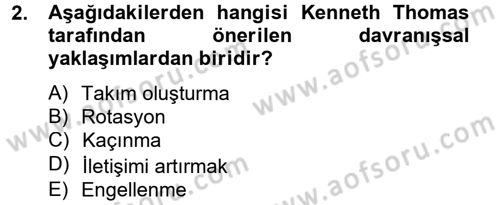 Sosyal Psikoloji 2 Dersi 2012 - 2013 Yılı (Vize) Ara Sınav Soruları 2. Soru