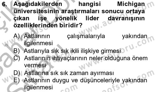 Sosyal Psikoloji 2 Dersi 2012 - 2013 Yılı (Vize) Ara Sınav Soruları 6. Soru