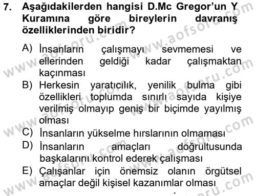 Sosyal Psikoloji 2 Dersi 2012 - 2013 Yılı (Vize) Ara Sınav Soruları 7. Soru