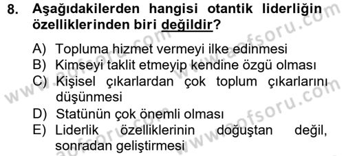 Sosyal Psikoloji 2 Dersi 2012 - 2013 Yılı (Vize) Ara Sınav Soruları 8. Soru