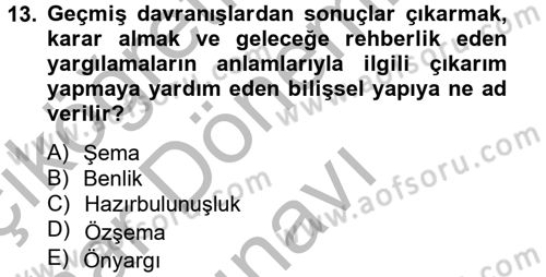 Sosyal Psikoloji 2 Dersi 2012 - 2013 Yılı (Final) Dönem Sonu Sınav Soruları 13. Soru