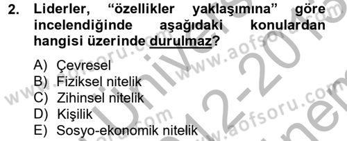 Sosyal Psikoloji 2 Dersi 2012 - 2013 Yılı (Final) Dönem Sonu Sınav Soruları 2. Soru