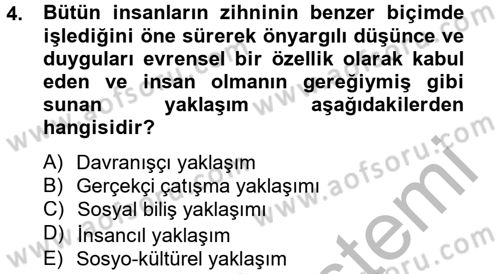 Sosyal Psikoloji 2 Dersi 2012 - 2013 Yılı (Final) Dönem Sonu Sınav Soruları 4. Soru