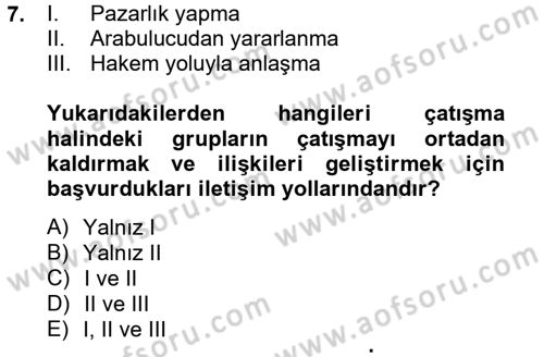 Sosyal Psikoloji 2 Dersi 2012 - 2013 Yılı (Final) Dönem Sonu Sınav Soruları 7. Soru