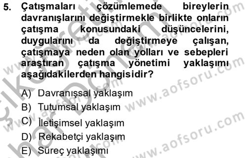 Sosyal Psikoloji 2 Dersi 2013 - 2014 Yılı (Vize) Ara Sınav Soruları 5. Soru