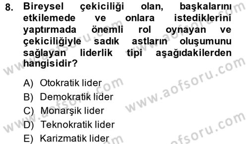 Sosyal Psikoloji 2 Dersi 2013 - 2014 Yılı (Vize) Ara Sınav Soruları 8. Soru
