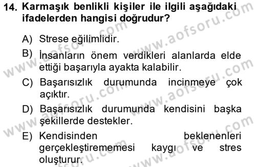 Sosyal Psikoloji 2 Dersi 2013 - 2014 Yılı (Final) Dönem Sonu Sınav Soruları 14. Soru
