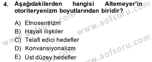 Sosyal Psikoloji 2 Dersi 2013 - 2014 Yılı (Final) Dönem Sonu Sınav Soruları 4. Soru