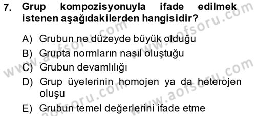Sosyal Psikoloji 2 Dersi 2013 - 2014 Yılı Tek Ders Sınav Soruları 7. Soru