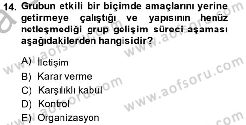 Sosyal Psikoloji 2 Dersi 2014 - 2015 Yılı (Vize) Ara Sınav Soruları 14. Soru