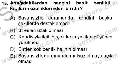Sosyal Psikoloji 2 Dersi 2014 - 2015 Yılı (Final) Dönem Sonu Sınav Soruları 15. Soru